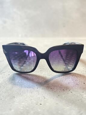Quay Australia Black Frame Sunglasses with Purple Gradient Lenses